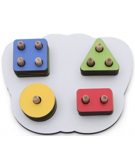 Hamaha Educational Wooden Toy 4 Pieces Butterfly Geometric Shape Laser