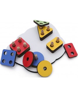 Hamaha Educational Wooden Toy 4 Pieces Butterfly Geometric Shape Laser