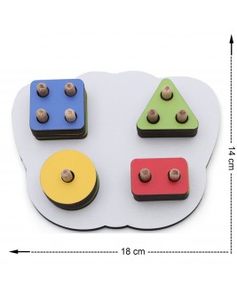 Hamaha Educational Wooden Toy 4 Pieces Butterfly Geometric Shape Laser