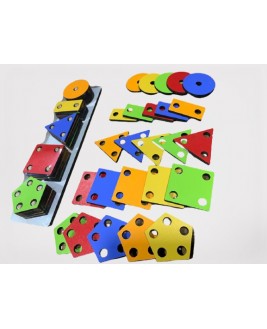 Hamaha Educational Wooden Toy 5 Pieces Long Geometric Shape With Laser