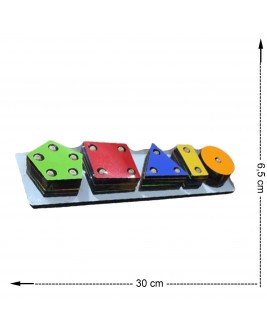 Hamaha Educational Wooden Toy 5 Pieces Long Geometric Shape With Laser