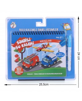 Hamaha Educational Wooden Toy Cars Coloring Book With Magic Water Pen
