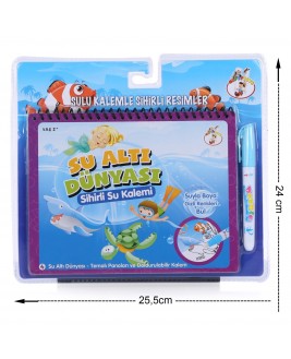 Hamaha Educational Wooden Toy Underwater World Coloring Book With Magic Water Pen