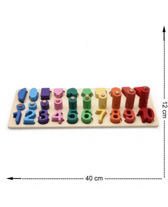 Hamaha Educational Wooden Toy Logarithm Geometric Numbers Symbols