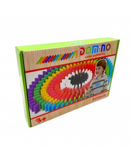 Hamaha Educational Wooden Toy 200 Pieces Colorful Domino Game