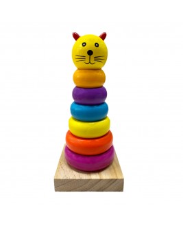 Hamaha Educational Wooden Toy Figured Tower Ring Stacking Game
