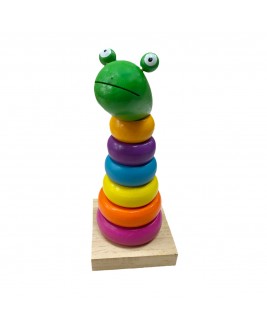 Hamaha Educational Wooden Toy Figured Tower Ring Stacking Game