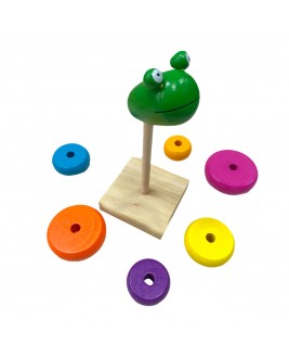 Hamaha Educational Wooden Toy Figured Tower Ring Stacking Game