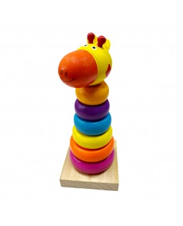 Hamaha Educational Wooden Toy Figured Tower Ring Stacking Game