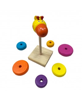 Hamaha Educational Wooden Toy Figured Tower Ring Stacking Game