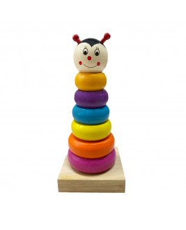 Hamaha Educational Wooden Toy Figured Tower Ring Stacking Game