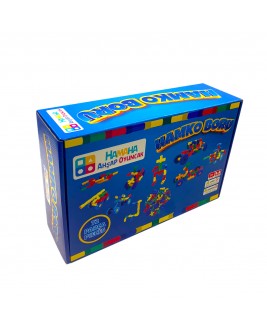 Hamaha Educational Wooden Toy 72 Pieces Hamko Pipe LEGO Set with Wheels