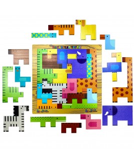 Hamaha Educational Wooden Toy Animals Animals Puzzle Puzzle Bultak Tetris